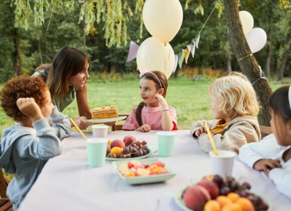 Kids at Table in Birthday Party